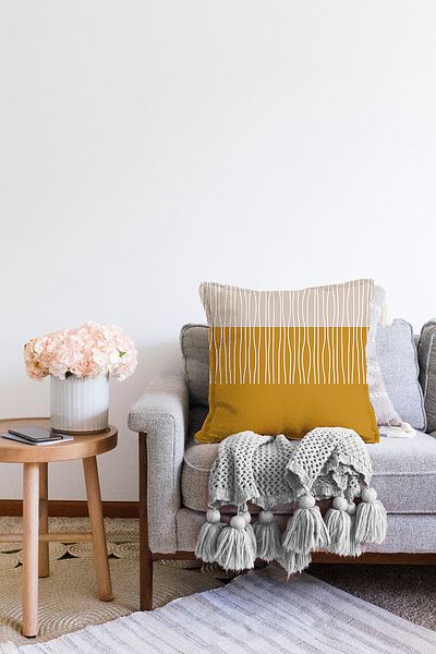 Realhomes Ψηφιακή τυπωμένη διακοσμητική Raschel πλεκτή μαξιλαροθήκη με ριγέ ρετρό σχέδιο