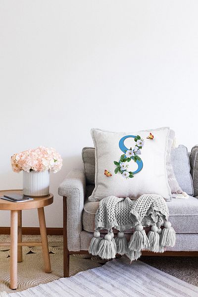 Realhomes Ειδική σχεδίαση Floral σχέδιο Ψηφιακή τυπωμένη μοντέρνα Raschel πλεκτή μαξιλαροθήκη ριχτάρι