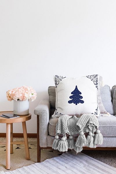 Realhomes Husă de pernă modernă tricotată Raschel, imprimată digitală, cu design de pin