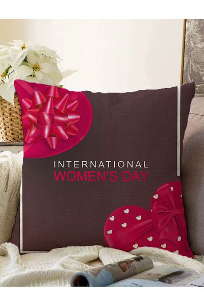 Realhomes Ειδικής σχεδίασης International Women's Day Digital Printed Μοντέρνα Raschel Πλεκτή Μαξιλαροθήκη Ριχτάρι