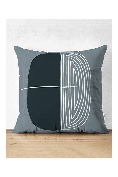 Realhomes Husă de pernă modernă din piele de căprioară imprimată digital cu desen Onedraw în stil abstract