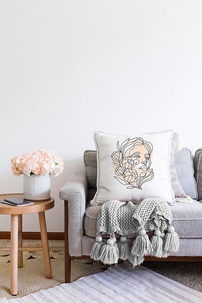 Realhomes Ειδικής σχεδίασης γυναικεία σιλουέτα με ψηφιακή εκτύπωση μοντέρνα Raschel πλεκτή μαξιλαροθήκη ριχτάρι