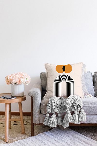 Realhomes Αφηρημένο στυλ Sun Design Ψηφιακή τυπωμένη διακοσμητική ριχτάρι μαξιλαροθήκη Raschel