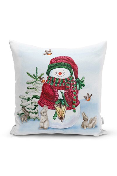 Realhomes Kardan Adam Tasarımlı Dijital Baskılı Dekoratif Süet Yastık Kırlent...