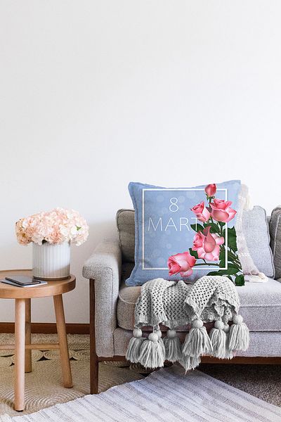 Realhomes Design special 8 martie trandafir proiectat digital imprimat modern Raschel tricotat pernă pentru pernă