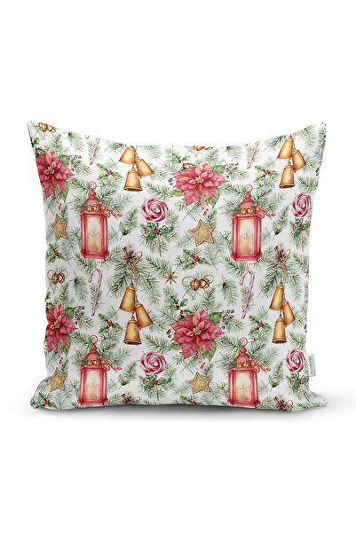 Realhomes Şamdan Tasarımlı Yılbaşı Konseptli Dijital Baskılı Dekoratif Süet Y...