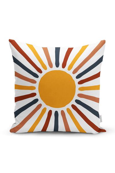 Realhomes Soare și raze colorate design special imprimat digital husă de pern...