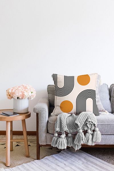 Realhomes Αφηρημένο στυλ Sun Design Ψηφιακή τυπωμένη διακοσμητική ριχτάρι μαξιλαροθήκη Raschel