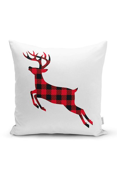 Realhomes Plaid Deer Design imprimat digital Husă de pernă modernă