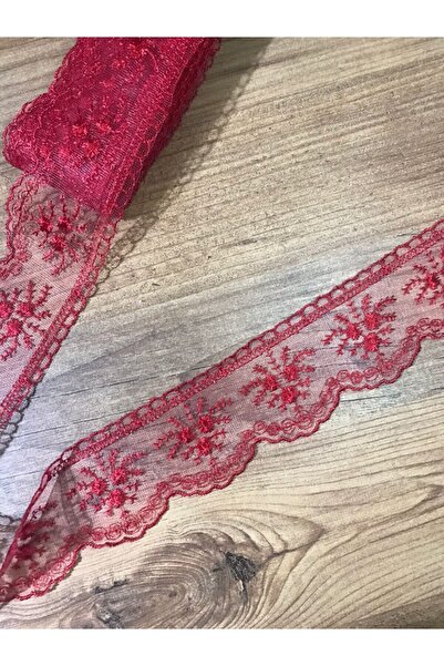 efem gipür Piyasa Güpür Dantel Bant Kırmızı 1 Top 8,5-9 Metre Fiyatı Duvak Ör...
