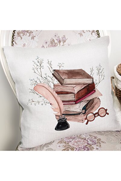 Realhomes Μοντέρνο κάλυμμα μαξιλαριού με ρετρό σχέδιο σημειωματάριου & στυλό με ψηφιακή εκτύπωση