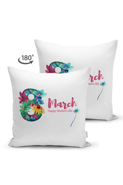 Realhomes Προσαρμοσμένη σχεδίαση 8 Μαρτίου Happy Women's Day Digital Printed Μοντέρνα Μαξιλαροθήκη Ριχτάρι Suede