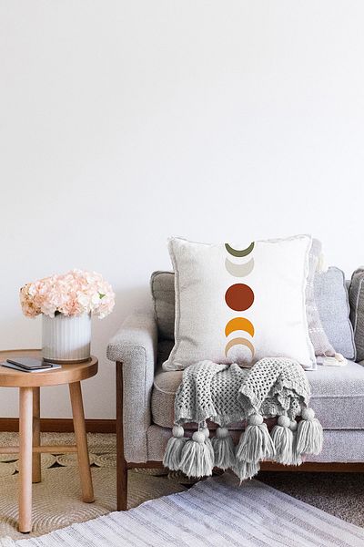 Realhomes Transformations of the Moon Προσαρμοσμένη σχεδίαση Ψηφιακή τυπωμένη διακοσμητική ριχτάρι μαξιλαροθήκη Raschel
