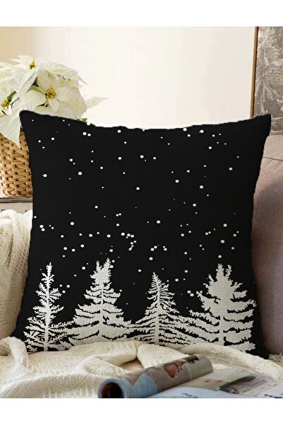 Realhomes Fundal negru Pin alb Modelat Imprimat digital Decorativ Raschel tri...