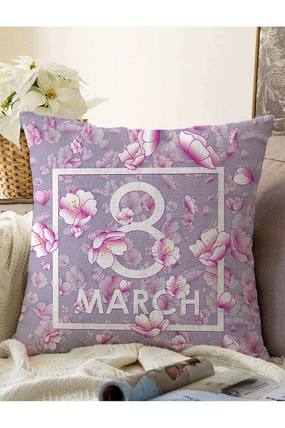 Realhomes Ειδική σχεδίαση 8 March Rose Design Ψηφιακή τυπωμένη μοντέρνα Raschel πλεκτή μαξιλαροθήκη ριχτάρι