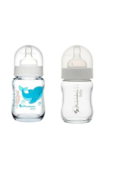 Paşabahçe 2'li Borcam Emzikli Cam Biberon 120 ml