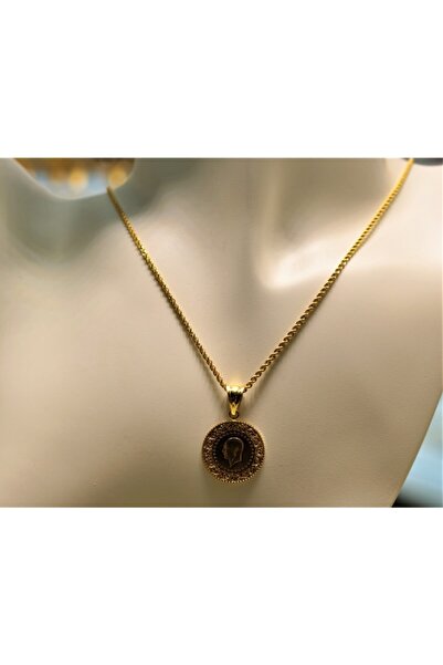 Güler Kuyumculuk Altın Çeyrek Altınlı Halat Zincir