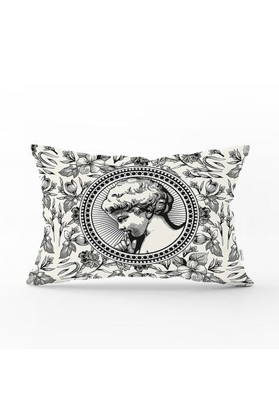 Realhomes Husă de pernă decorativă dreptunghiulară, cu model de flori de cărb...