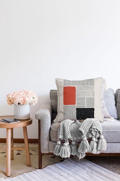 Realhomes Ψηφιακή τυπωμένη διακοσμητική Raschel πλεκτή μαξιλαροθήκη με σχέδιο Onedraw σε αφηρημένο στυλ