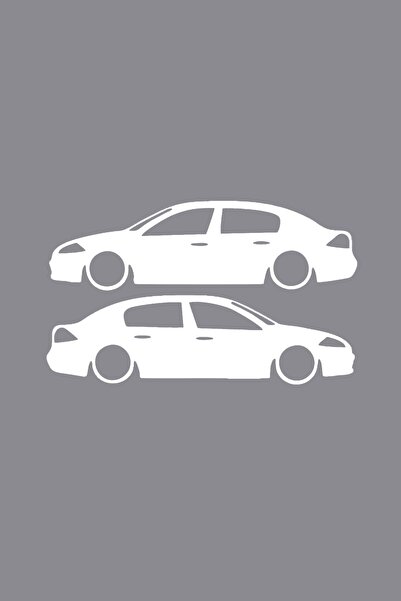 Dijitonline Renault Megane 2 Adet Basık Sticker- Oto Sticker - 15x5cm
