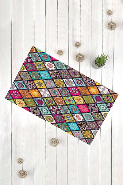 Evsebu Colorful Tiny Square Pattern Multi-Purpose Decorative Door Mat