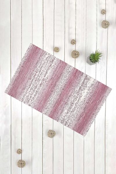 Evsebu Διακοσμητικό χαλάκι πόρτας πολλαπλών χρήσεων με ριγέ σχέδιο ροζ και λευκό