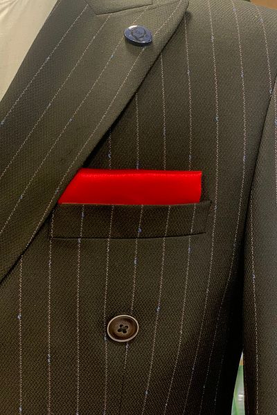 Quesste Accessory Men's Red Handkerchief - Ready Folded, Pocket Collar