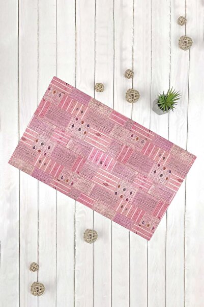 Evsebu Pink Striped Square Multi-Purpose Decorative Door Mat
