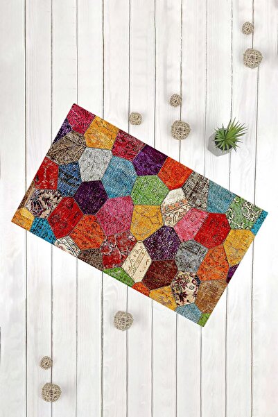 Evsebu Colorful Honeycomb Pattern Multi-Purpose Decorative Door Mat