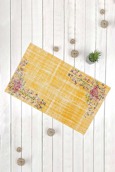 Evsebu Yellow Floor Red Rose Multi-Purpose Decorative Door Mat