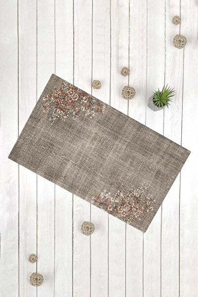 Evsebu Декоративна изтривалка за врата с млечен кафе и бяло цвете, многофункционална