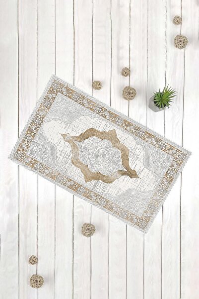 Evsebu Διακοσμητικό χαλάκι πολλαπλών χρήσεων μοντέλο κρεμ καφέ χαλί για την πόρτα