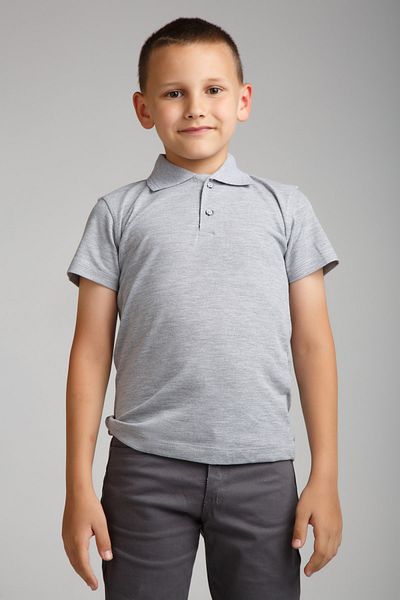 Dragora Χτενισμένο Cotton Polo Lack Grey School T-shirt