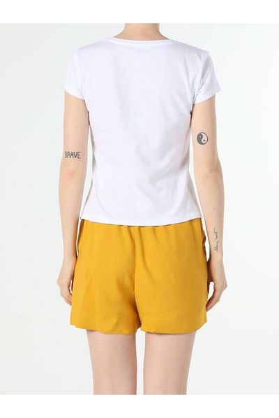 Colin's Γυναικείο κοντομάνικο μπλουζάκι Slim Fit Crew Neck, λευκό