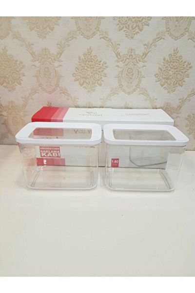 VİP AHMET Vp-103 1400 ml Rectangular Storage Container - 2 Pieces