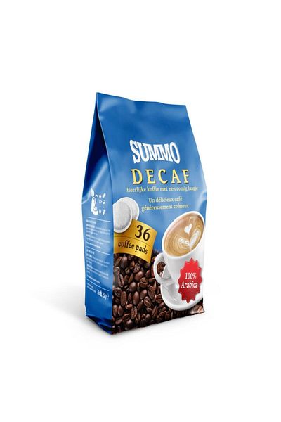 SUMMO Senseo Pads Decaf 36 Pack Pod Coffee Capsule