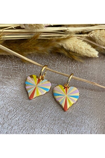 Markiz Takı أقراط قلب ذهبية اللون