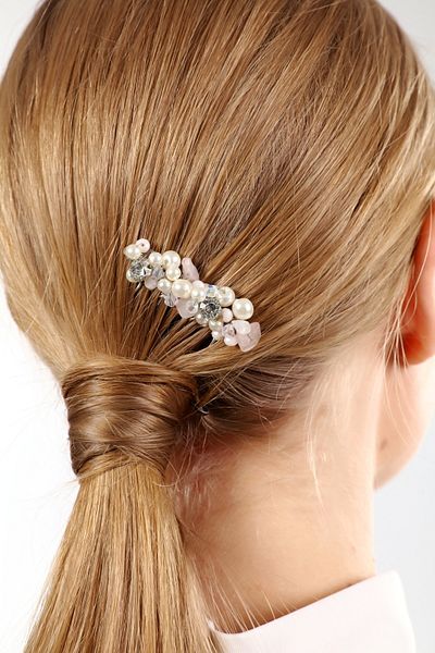 Eva Flore Pearl and Stoned Bridal Engagement Maternity Hair Comb Clip