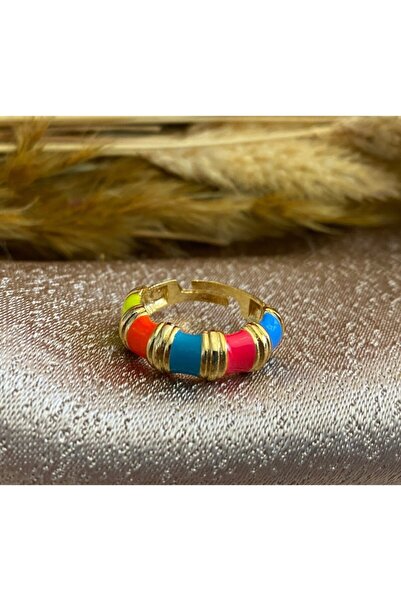 Markiz Takı خاتم نسائي بخط سميك ملون قابل للتعديل