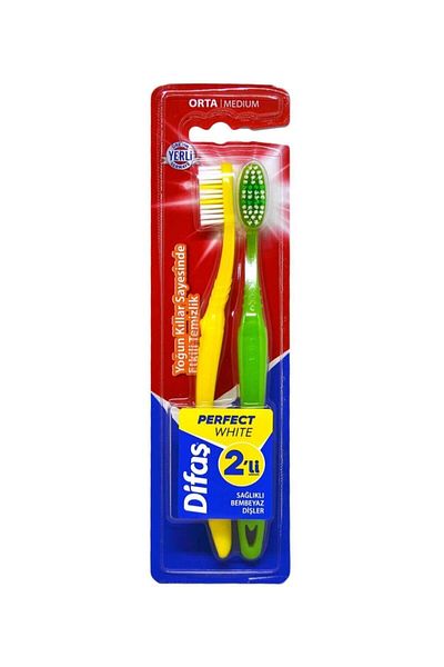 Difaş Medium Hard Perfect White Toothbrush 2 pcs [outlet]