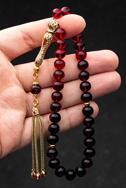 OTTOTESBİH Erkek Hediyelik Tesbih, Ateş Kehribar Tesbih, Koleksiyonluk Tesbih