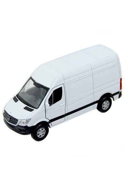 WELLY 1:38 Mercedes Sprinter Panel Van Pull Drop Minibus Burnis Toy