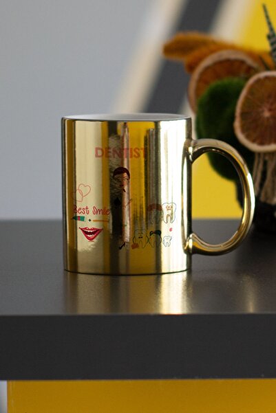 Hediyelen Dentist Gold Kupa Bardak
