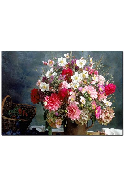 Cakatablo Ξύλινο Βάζο Τραπεζοθήκης Καλάθι Χρώμα Ανοιξιάτικα Λουλούδια Εικονογ...