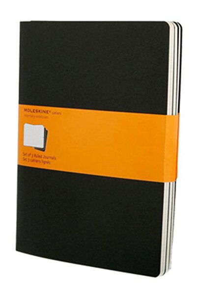 Moleskine Cahier 3 bucăți, dimensiune XL, caiet cu copertă din carton, negru