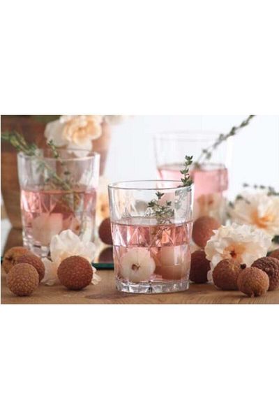 LAV Set of 12 Embossed Water and Soft Drink Glasses - Keops Keo366keo377