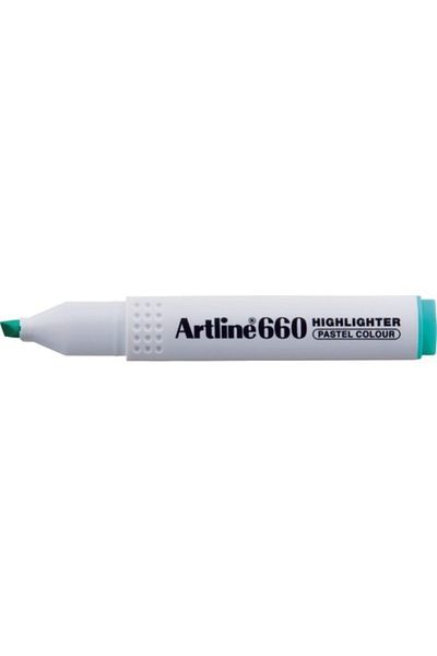artline Highlighter Pen (Marking Pen) Cut Tip 1.0-4.0 Mm Pastel Green Green 660 (Pack of 12)