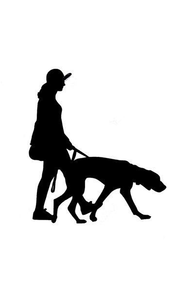 TSC Woman Walking on the Street with Her Dog