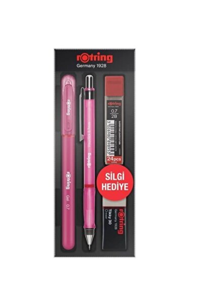 Rotring Okul Seti Visuclick + Jel 0.7 Mm Pembe