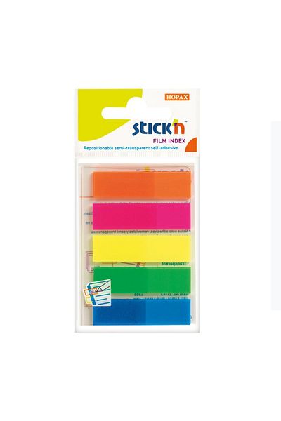 Gıpta Hopax Stickn Index 25 Sheets 45 X 12 Mm Neon 5 Colors (1 Pack 24 Pieces)